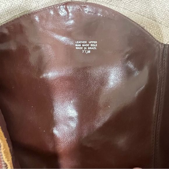 Leather Hand Stitched Mid Calf Western Boots Made In Brazil - Picture 8 of 13